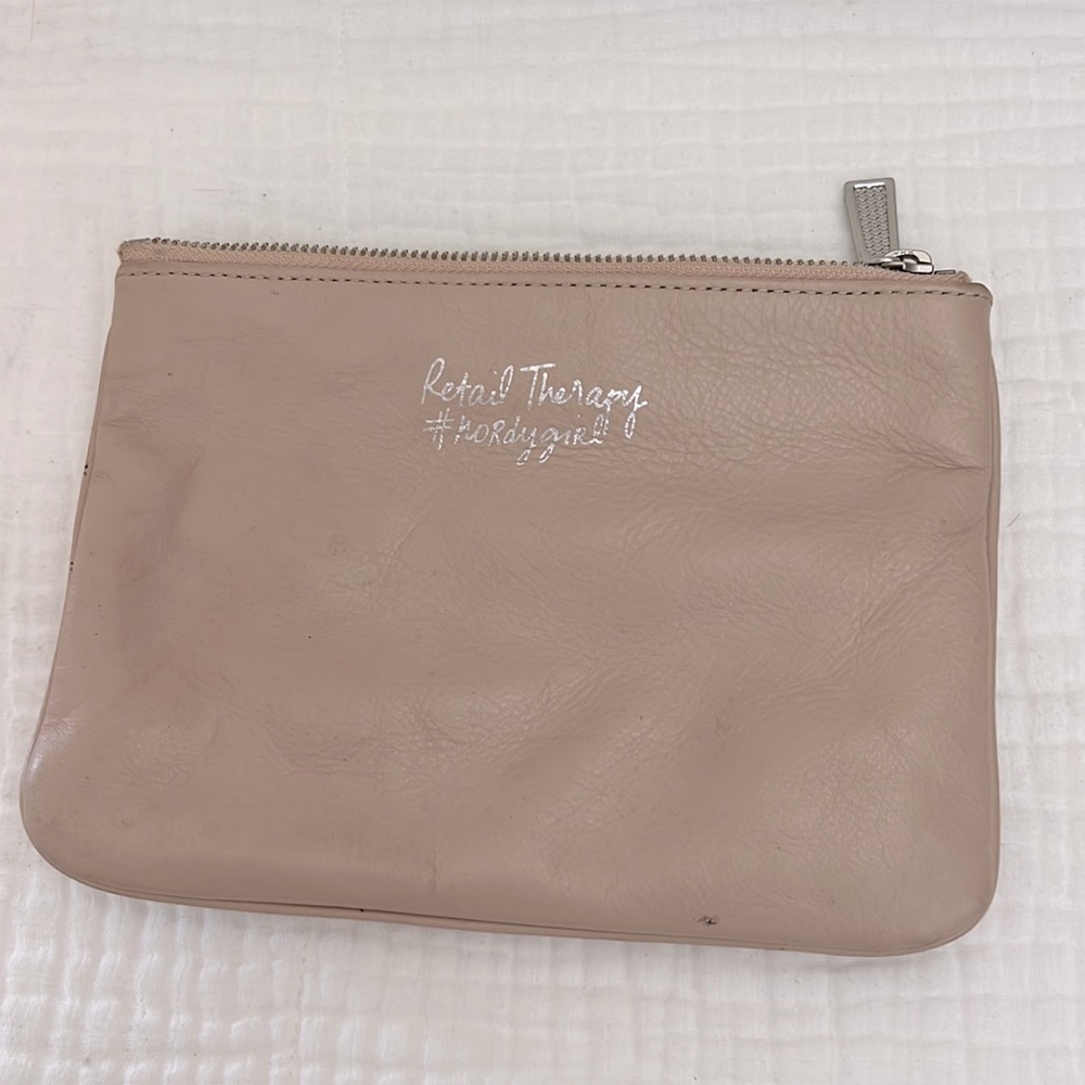 Nude Retail Therapy #nordygirl makeup bag Rebecca Minkoff